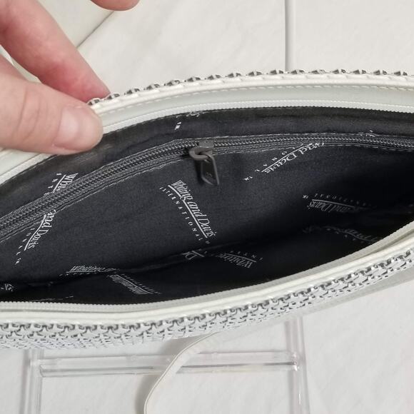 Vintage Glam Whiting & Davis Metal Mesh Evening Bag White - Picture 4 of 16